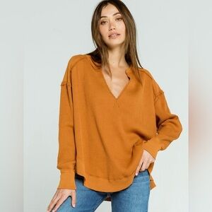 We The Free Free People Thermal Knit Shirt In Autumn Wildflower size small